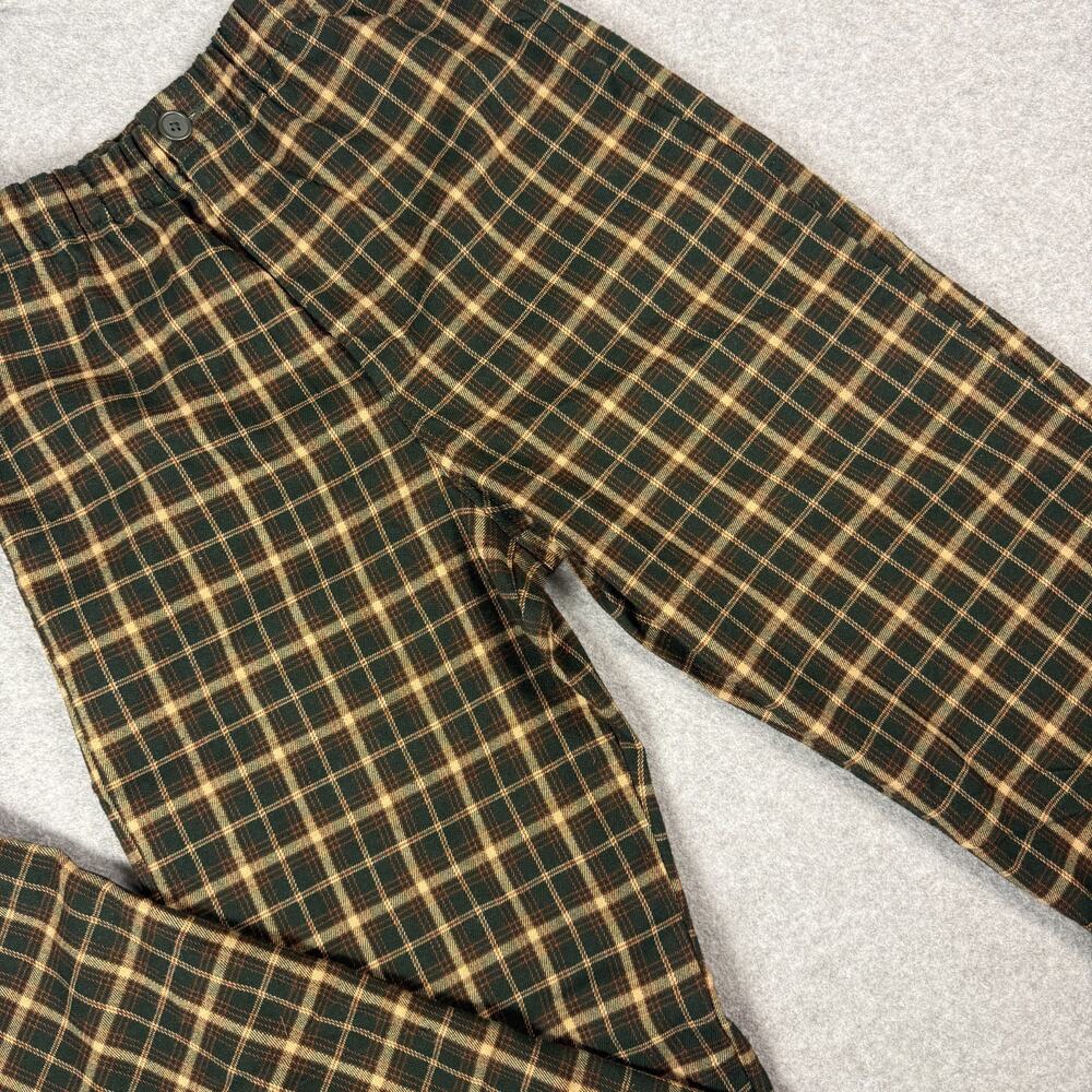 Brandy Melville Tilden Brown Green Plaid High Rise Straight Leg Pants One Size